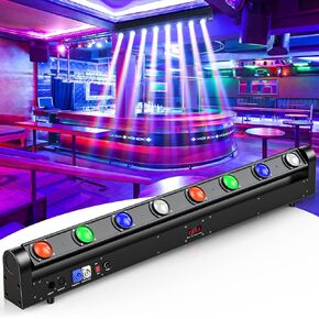 8 Eye LED Bar Beam Moving Head Light, 120W RGBW 4IN1 Strobe Beam Moving Head DJ Lights, 180 ° Tilt DMX and Sound Control Stage Light Bar, Stage Lighting for Party Disco Wedding Bar KTV