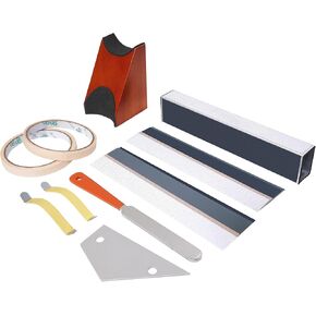 Guitar Fret Leveling Kit, Luthier Repair Tool Kit Includes Sanding Beam Fret Leveler, Fret Crowning File, Fret Rocker, String Spreaders, Guitar Neck Rest Cradle, Replacement Sandpapers