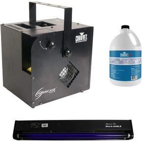 CHAUVET DJ Hurricane Haze 2D Water Smoke/Fog Machine, Black Light, & Fog Juice