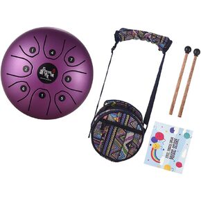 Btuty Steel Tongue Drum 5.5 Inch 8 Notes Kids and Adult Percussion Instrument with Mallets Music Book and Carry Bag for Meditation and Relaxation