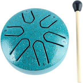 Gugxiom Mini Steel Tongue Drum, 3 6 Notes Handpan Drums, Worry Free Drum, Steel Drums for Relaxing and Soothing the Mind (Green)