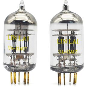 LINLAI Golden Feet UA-12AU7 1pair 2 Pieces Medium-mu Twin Triode Vacuum Hifi Valve Electronic Tube for Class Pairing Audio Amplifier Replaced by ECC82