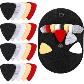 20 Pcs Ukulele Felt Picks Multicolored Felt Picks Accessories Cute Ukulele Picks Assorted Felt Thumb Picks with Holder Case for Guitar Bass Music Instruments (Classic)