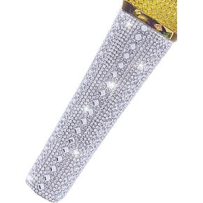 Glitter Crystal Mic Case, for Universal Corded Microphone SM58LC, Beta 58a Cover Replacement, Rhinestones Shining on Wedding Party Tours & Karaoke TV Shows