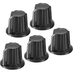 MECCANIXITY Potentiometer Knobs Bakelite 24x20mm Volume Control Knob Cap for Guitar Bass,Volume Control,Mechanical Switch, Appliances,Audio 6mm Hole with 20pcs Set Screw Black 10PCS