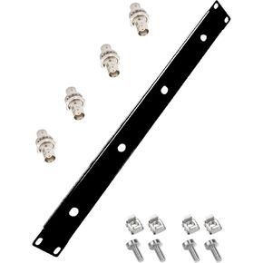 Rack Mount Patch with 4 Bulkhead for Multi Wireless Microphone Antenna Front Distributor Installing on 19 Inches Rack Case, with 4 Cage Screws