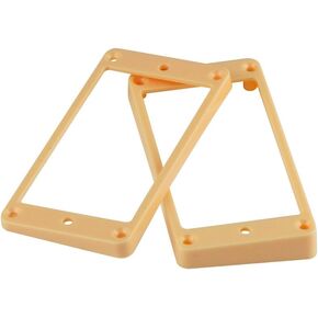 FLEOR 2pcs Black Plastic Neck & Bridge Humbucker Pickup Mounting Ring Curved Frame for LP Style Guitar