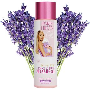 Paris Hilton Dog Shampoo - Lavender Scented Deshedding Pet Shampoo for Dogs & Puppies, Nourishing Oatmeal & Aloe, 480ml - Luxurious Grooming for All Breeds