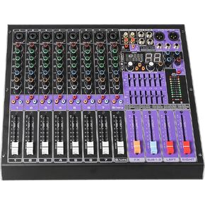 Sound Town 8-Channel Professional Audio Mixer with 99 DSP, USB MP3 Bluetooth, Dual 7-band EQ, 48V Phantom Power & Mute, Recording (TRITON-TX802)