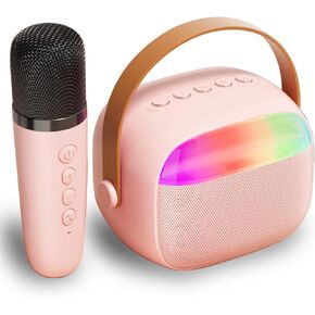 Toys Karaoke Microphone Machine for Kids Age 4-12Kids Karaoke Machine with 1 Wireless Microphones for Girls Boys, 3 4 5 6 7 8 Year Old Girl Birthday Ideas, Home Party Gifts for Boys