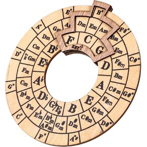 Wooden Melody Tool, Round Wood Melody Chord Tool, Circle of Fifths Wheel Tools Chord Wheel Music Transpose Accessories Musical Songwriter Educational Tool for Notes Chords Key Signature