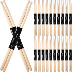 36 Pairs Drumsticks Maple Round Wood Tip Drum Sticks Classic Drumsticks for Adults Musical Instrument Percussion Accessories for Kids (5B)
