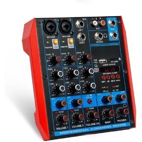 8 Channel Audio Mixer Professional DJ Mixer Sound Board Reverb Delay Effect USB Audio Interface 48V Phantom Power Bluetooth DJ Studio Streaming for Recording Podcasting