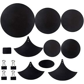 Drum Mute Head Set, 10pcs Drum and Cymbal Mute Pad Set, Drum Silence Mute Practice Pad with Clips, Drumming Mute Silencer Mat Universal 5mm Thickness Rubber Foam Material,Black