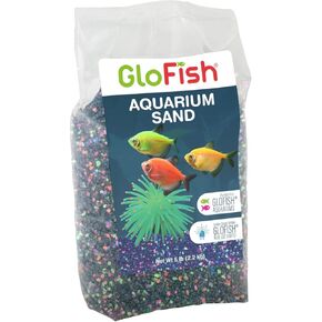 GloFish Aquarium Sand 5 Pounds, Black with Highlights, Complements Tanks and Décor, (AQ-78485)