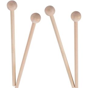 2 Pairs 20cm/7.8'' Length Round Head Musical Instruments Wood Mallets Percussion Sticks Hammer for Energy Chime Xylophone Wood Block and Bells (Diameter 2cm/1'')