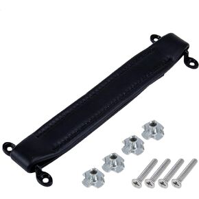 Antrader Vintage Leather AMP Amplifier Handles,Replacement Strap Handle with Mounting Screws,Black(8.27inch Overall Length)