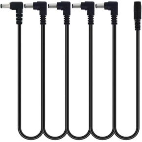 1 to 3 Way Daisy Chain Black Cable Right Angle Plug Guitar Effect Pedal Power Supply Splitter Cable Adapter 9V DC Power Cable in Kuwait