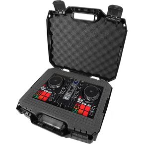 CASEMATIX Travel Case Compatible with Hercules DJControl Inpulse 200 MK2 DJ Controller and Audio Accessories in Dual Layer Customizable Foam - Includes Customizable Case Only