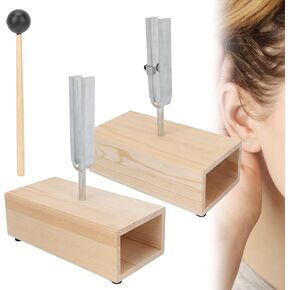 Tuning Forks for Healing, 440HZ Stainless Steel Chakra Tuning Forks, Tuning Forks with Wood Resonator Box, Tuning Energy Fork for Relaxing Meditation Accessories