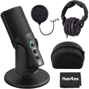 Sennheiser Profile USB Microphone, Bundle HD280PRO Headphone (New Model), Headphone Case HD 280 Pro, Microphone Pop Filter