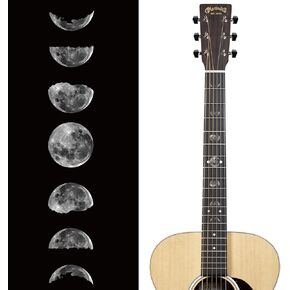PLIGREAT 2 Pcs Guitar Decor Stickers Guitar Neck Sticker DIY Guitar Decor Removable Moon Phases Decals for Acoustic Guitar Decoration Musical Guitar Bass Musical Instrument Shop Supplies
