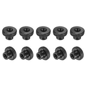 uxcell Knurled Thumb Nuts, 10Pcs M4 x 12 x 8mm Carbon Steel Knurled Nut, Adjusting Round Knobs Fasteners Nuts for 3D Printer Parts, Black