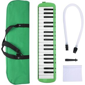Melodica 37 Keys Keyboard Wind Musical Instrument Professional Portable Blowpipe Melodica Training Suitable for Beginners Professional Training (Green)