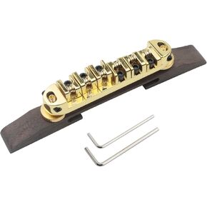 Golden Electric Guitar Bridge Roller Saddles Rosewood Bridge for Electric Guitar