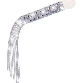 Mic Handle Sleeve with Tassel Fits for Wireless Microphone SLX2, BLX2 / SM58, BETA58, BETA87,Beta 58 Glitter Crystal Cover Replacement, Shining on Tours & TV Shows, Silver Diamonds