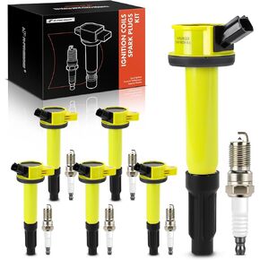 A-Premium Ignition Coils and Spark Plugs Kits Compatible with Ford Fusion 2006-2012, Escape 2009-2012 & Lincoln Zephyr 2006 & Mercury Mariner 2009-2011, Milan 2006-2011, 3.0L 6-PC Set