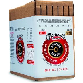 Martin Guitar Authentic Acoustic Lifespan 2.0 Guitar Strings, Acoustic Guitar Accessories, 25 Sets