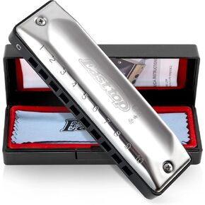 EAST TOP Harmonica, Diatonic blues harp harmonica Key of C for Adults and Students witn Smooth Rounded Edges (T002-C)