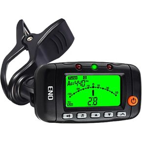 Portable Clip on Violin Tuner and Metronome with Sound, Acoustic Clip on Guitar Tuner 3 in 1, Metronome, Tone Generator for Guitar, Ukulele, Bass, Violin (Black)