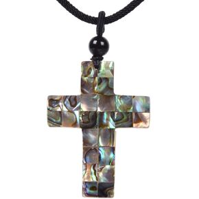 Abalone Shell White Shell Stitching Mother of Pearl Shell Animal Plant Chakra Pendant Necklace 22 inch