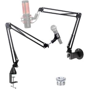 YOUSHARES Mic Stand - Microphone Arm with Upgraded Heavy Duty Clamp, Wall Mount and Universal Mic Holder for Blue Yeti/HyperX QuadCast ＆ Other Mics