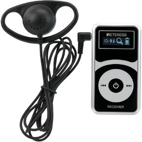 Retekess T130P Wireless Tour Guide System Headsets, Assisted Listening Devices, Noise Reduction,160m/525ft, Translation System for Church (1 Receiver)
