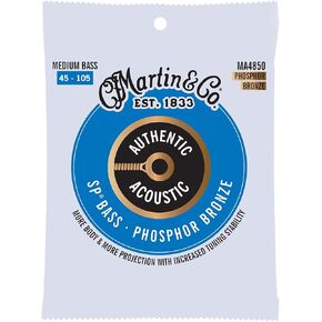 Martin Guitar Authentic Acoustic MA4800 Light-Gauge Acoustic Bass Guitar Strings, 92/8 Phosphor Bronze