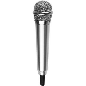 Silver Mini Singing Mic Phone Karaoke Mic Singing 3.5mm Condenser Microphone Mini Handheld Microphone for Mobile Phone Laptop Notebook Handheld Wireless Microphones