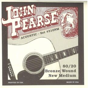 John Pearse 310NM Bronze Acoustic Guitar Strings, Medium
