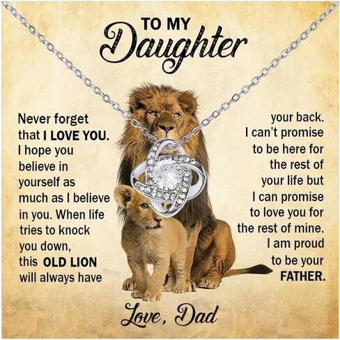 To My Daughter Necklace, Daughter Gifts From Dad, Father Daughter Necklace Love Knot, Daughter Necklace From Dad, Birthday Gifts For Daughter From Dad, Christmas Gift For Daughter in Kuwait