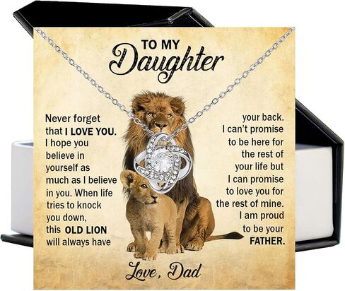 To My Daughter Necklace, Daughter Gifts From Dad, Father Daughter Necklace Love Knot, Daughter Necklace From Dad, Birthday Gifts For Daughter From Dad, Christmas Gift For Daughter in Kuwait