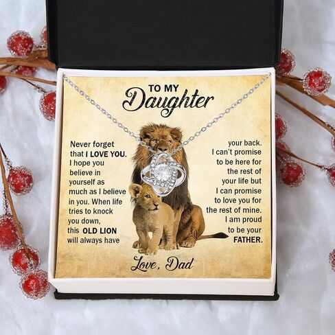 To My Daughter Necklace, Daughter Gifts From Dad, Father Daughter Necklace Love Knot, Daughter Necklace From Dad, Birthday Gifts For Daughter From Dad, Christmas Gift For Daughter in Kuwait