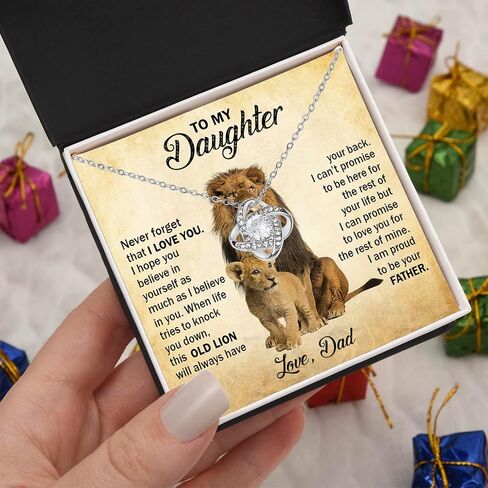 To My Daughter Necklace, Daughter Gifts From Dad, Father Daughter Necklace Love Knot, Daughter Necklace From Dad, Birthday Gifts For Daughter From Dad, Christmas Gift For Daughter in Kuwait
