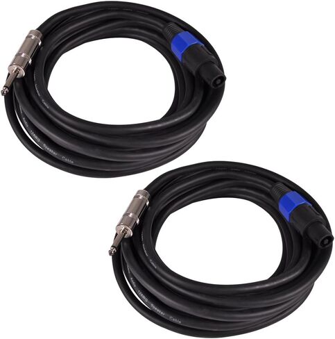 الصوت الزلزالي - SASPT12-25-2Pack - زوج من كابلات مكبر الصوت الاحترافية بطول 25 قدمًا إلى كابلات سماعات مقاس 1/4 بوصة - كابلات مكبرات صوت بحجم 12 موصلًا مقاس 25 بوصة in Saudi Arabia