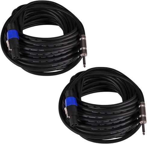 الصوت الزلزالي - SASPT12-25-2Pack - زوج من كابلات مكبر الصوت الاحترافية بطول 25 قدمًا إلى كابلات سماعات مقاس 1/4 بوصة - كابلات مكبرات صوت بحجم 12 موصلًا مقاس 25 بوصة in Saudi Arabia
