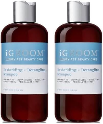 شامبو iGroom Deshedding & Detangling للكلاب، عناية فاخرة بجمال الحيوانات الأليفة، يخفف التشابك + طبقة تحتية غير مرغوب فيها، يضيف لمعانًا + حجمًا، صنع في الولايات المتحدة الأمريكية، 1 جالون in Kuwait