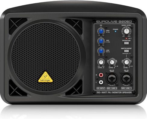Behringer Behringer Eurolive B205D حزمة نظام سماعات PA وشاشة متعددة الأغراض بقدرة 150 وات مع ميكروفون ULTRAVOICE XM8500 وكابل XLR بطول 25 بوصة in Kuwait
