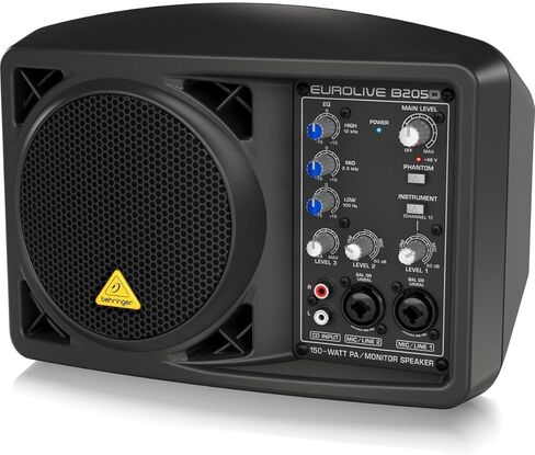 Behringer Behringer Eurolive B205D حزمة نظام سماعات PA وشاشة متعددة الأغراض بقدرة 150 وات مع ميكروفون ULTRAVOICE XM8500 وكابل XLR بطول 25 بوصة in Kuwait