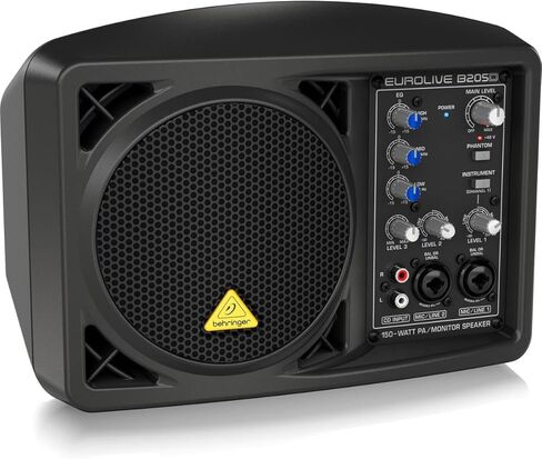 Behringer Behringer Eurolive B205D حزمة نظام سماعات PA وشاشة متعددة الأغراض بقدرة 150 وات مع ميكروفون ULTRAVOICE XM8500 وكابل XLR بطول 25 بوصة in Kuwait